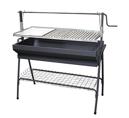 Imex El Zorro 71764 - Barbacoa con Parrilla-Plancha y Elevador, Negro, 80x50x115...