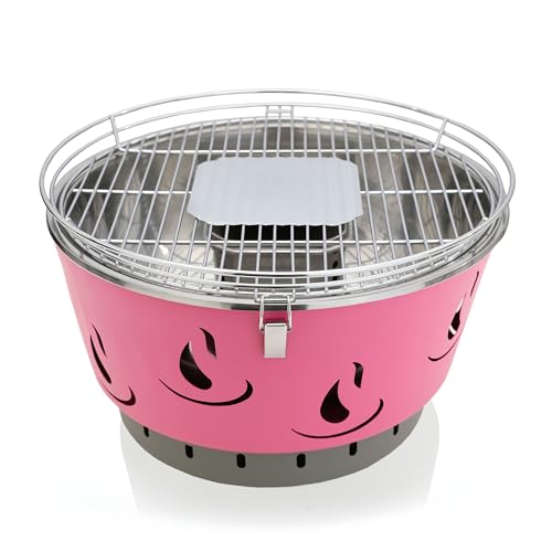 ACTIVA Airbroil Junior - Barbacoa de carbón con ventilación activa, color rosa