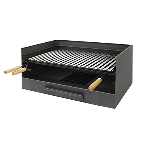 Imex El Zorro Cajón para barbacoa con parrilla de inox, 72 x 40 x 33 cm, GRIS,...