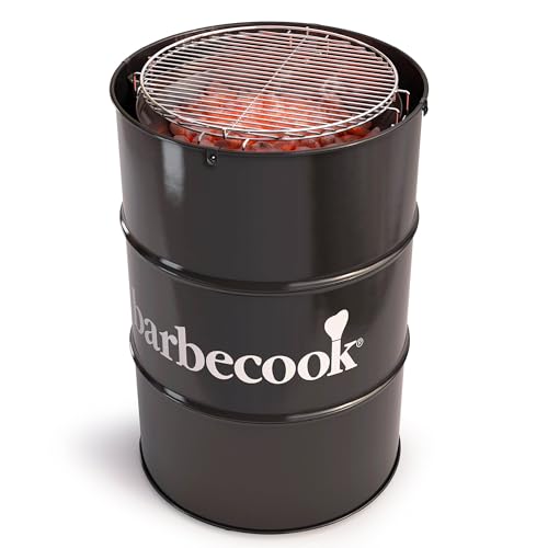 Barbecook Edson Black Barbacoa Carbón Barril, Negro, 47.5x47.5x89 cm